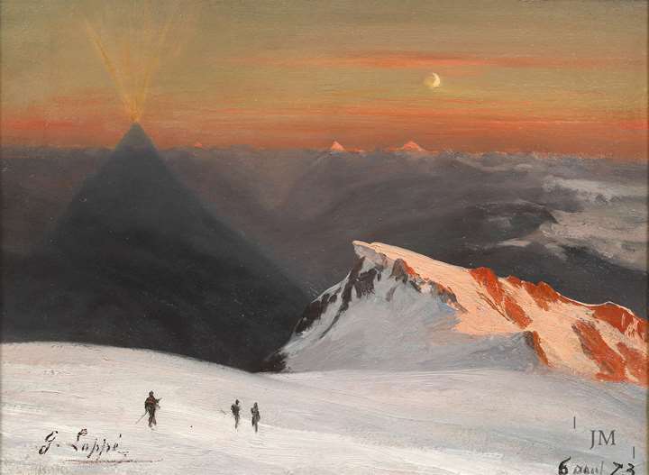 The Shadow of Mont Blanc at Sunset painted from the summit on 6th August 1873